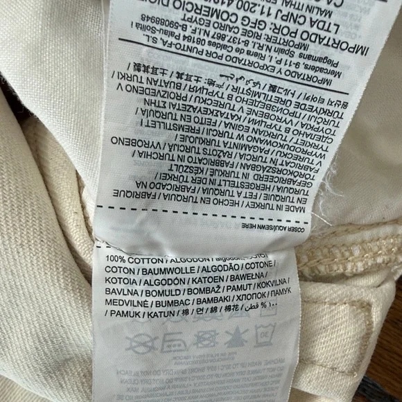 B25 MNG Mango Women XL Cream Maxi Skirt Jean Skort Slit Front Hem - Picture 3 of 5